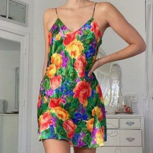 Vintage Victoria's Secret Floral Satin Slip Dress